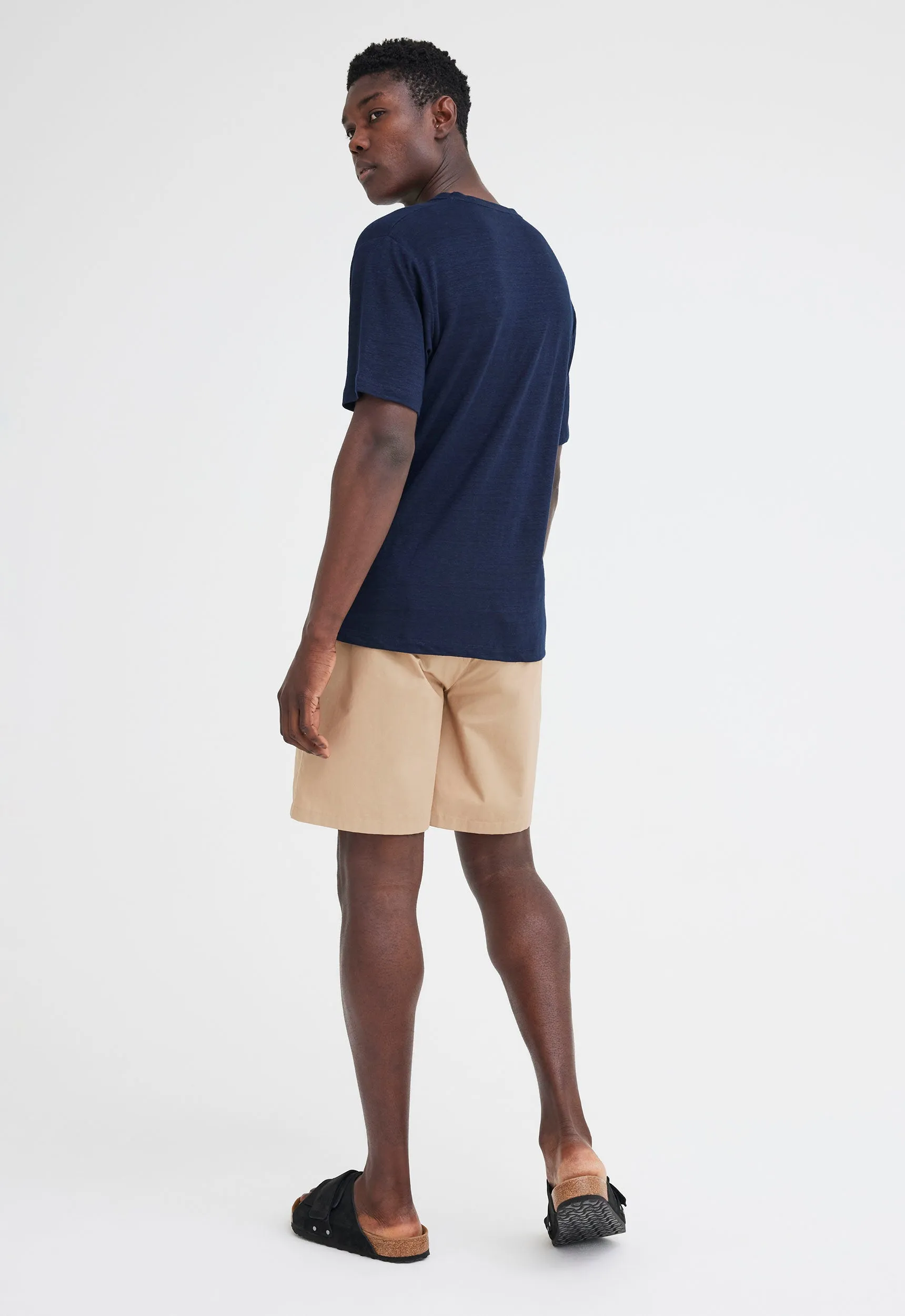 Line Linen Tee - Darkest Navy