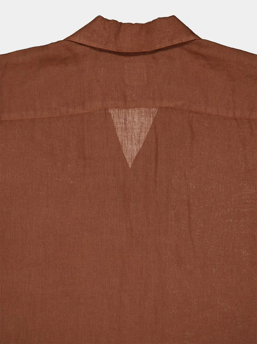 Linen Button-Down Brown Shirt