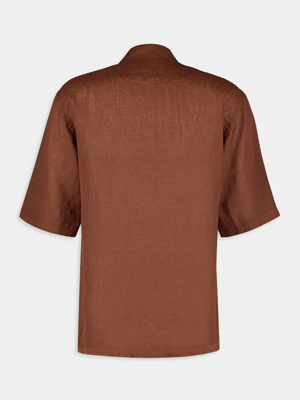Linen Button-Down Brown Shirt