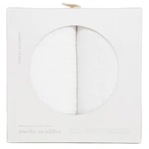 Little Unicorn Organic Cotton Muslin Swaddle Blanket Set (White)
