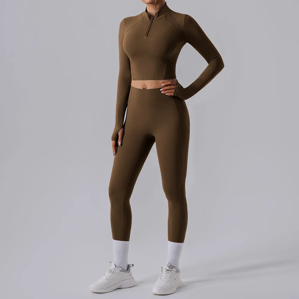 Long Sleeve Quick Drying Breathable Yoga Two Piece Set