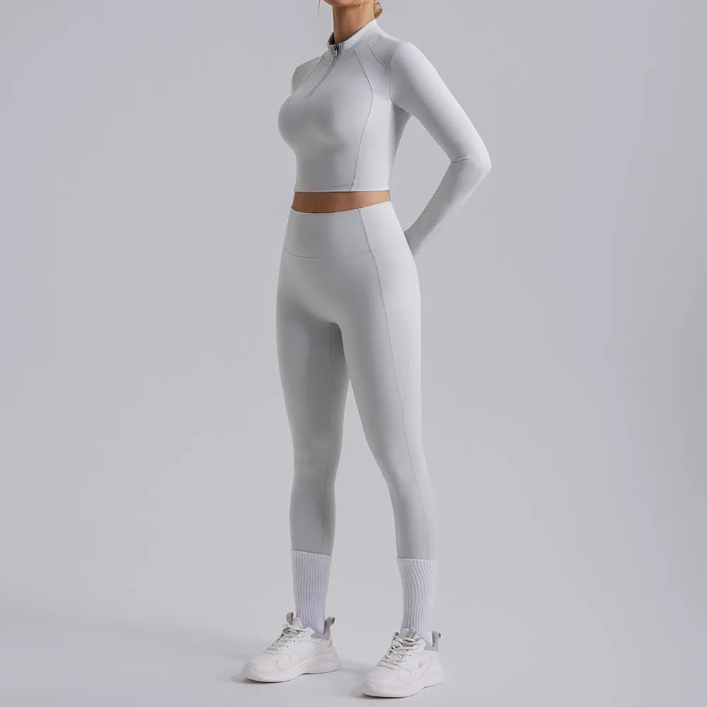Long Sleeve Quick Drying Breathable Yoga Two Piece Set