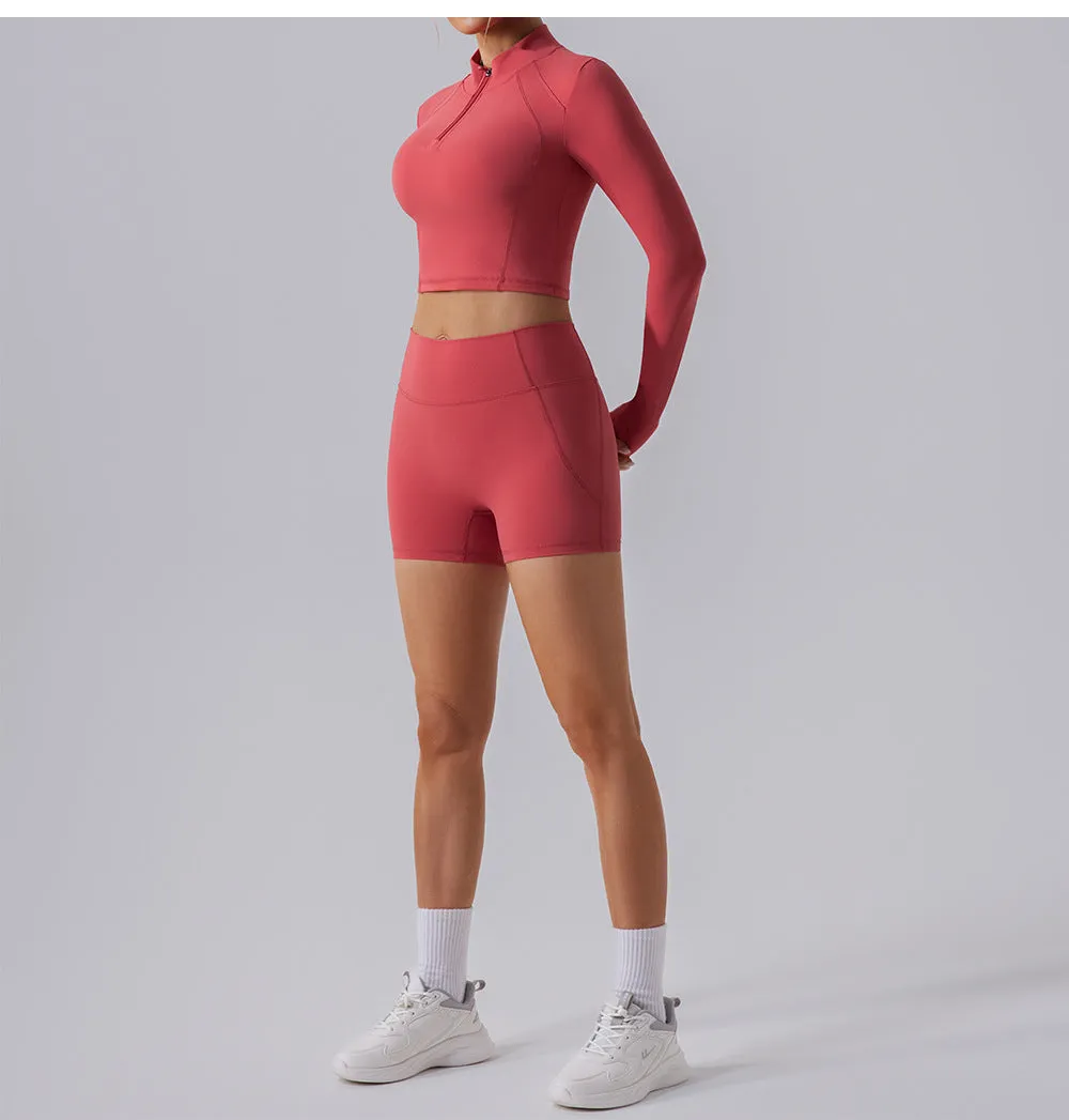 Long Sleeve Quick Drying Breathable Yoga Two Piece Set