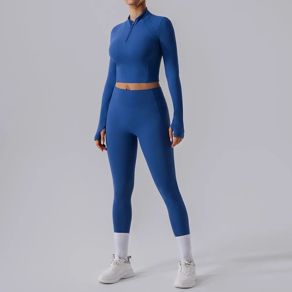 Long Sleeve Quick Drying Breathable Yoga Two Piece Set