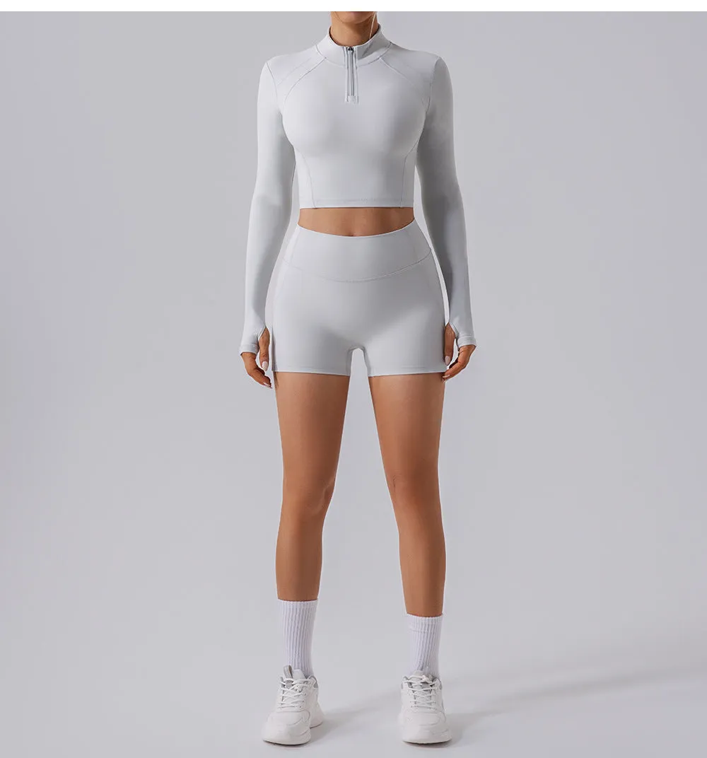 Long Sleeve Quick Drying Breathable Yoga Two Piece Set