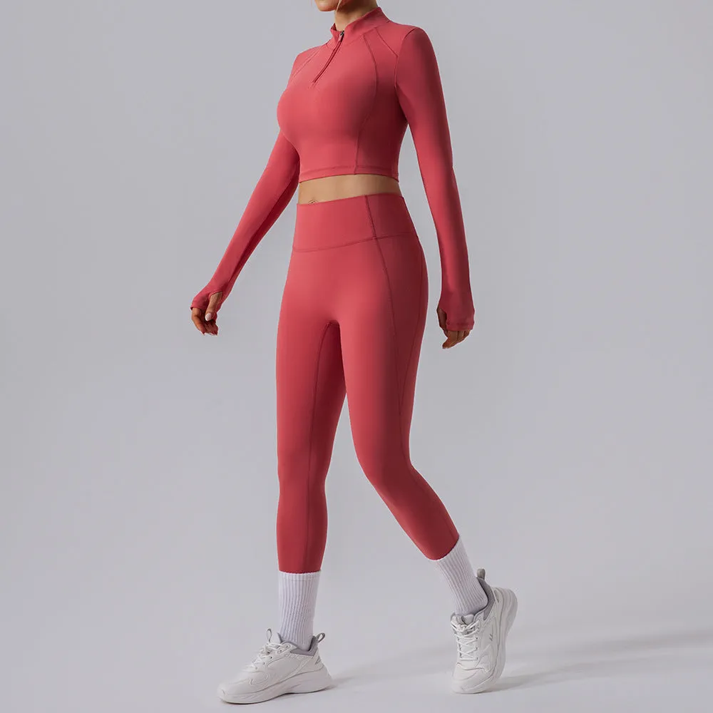 Long Sleeve Quick Drying Breathable Yoga Two Piece Set