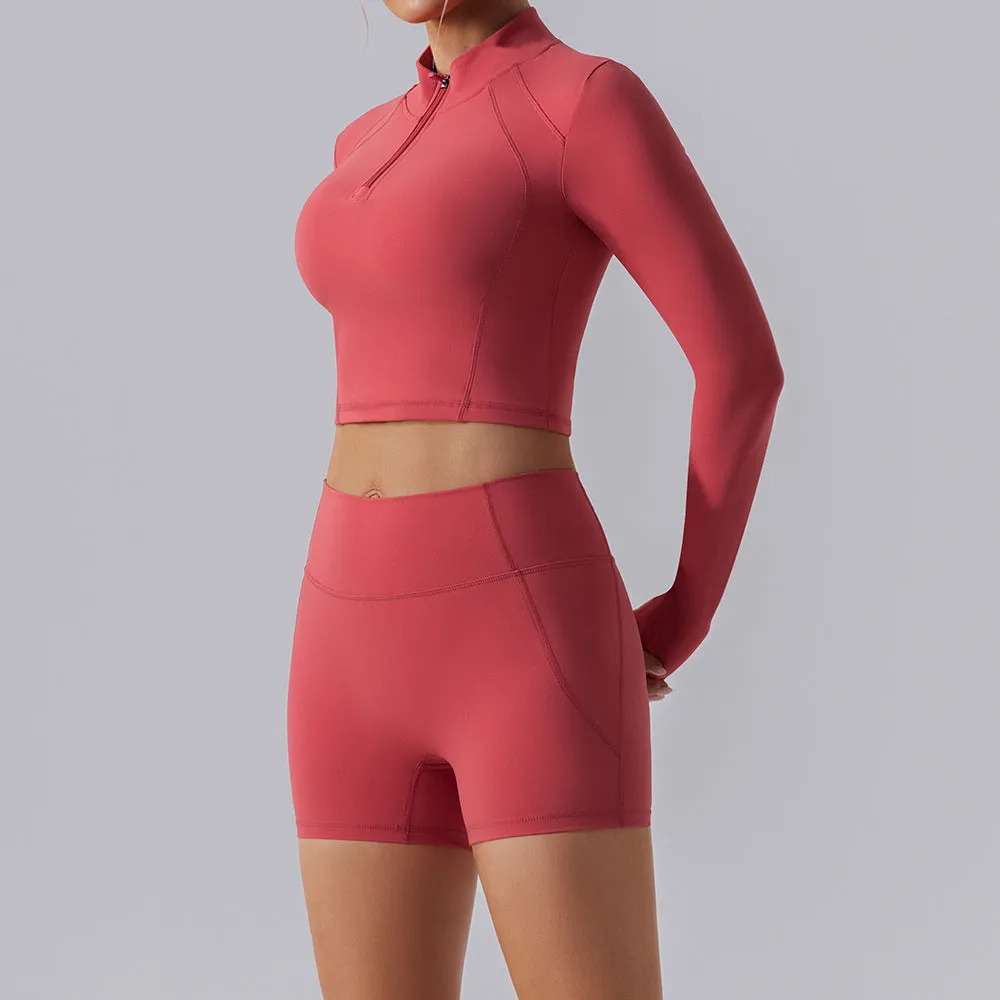 Long Sleeve Quick Drying Breathable Yoga Two Piece Set