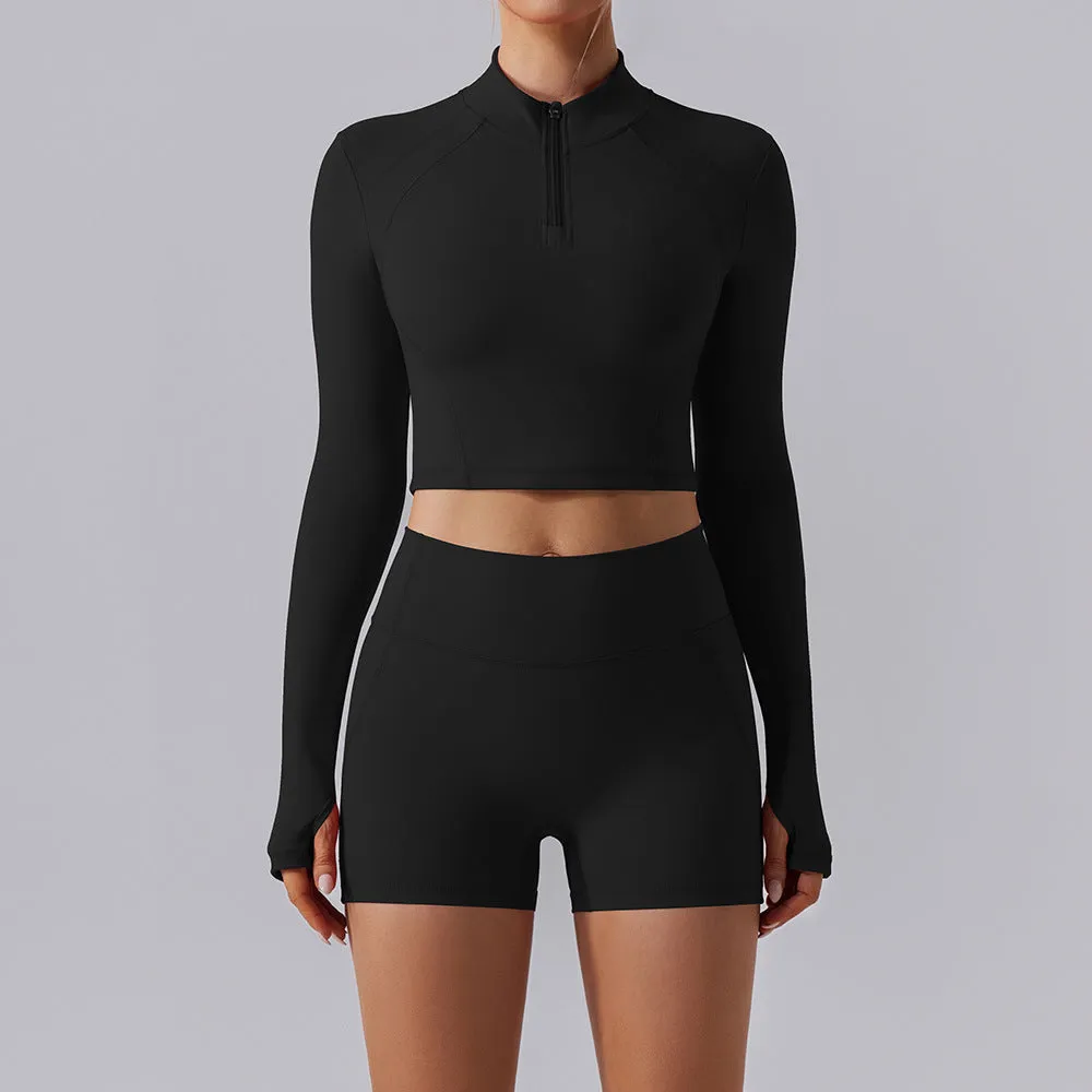 Long Sleeve Quick Drying Breathable Yoga Two Piece Set