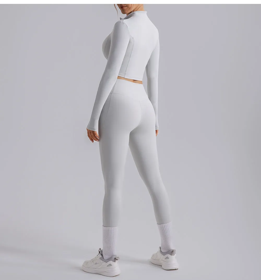 Long Sleeve Quick Drying Breathable Yoga Two Piece Set