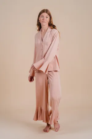 Long Sleeve Ruffle Pant Set - Dusty Sunrise