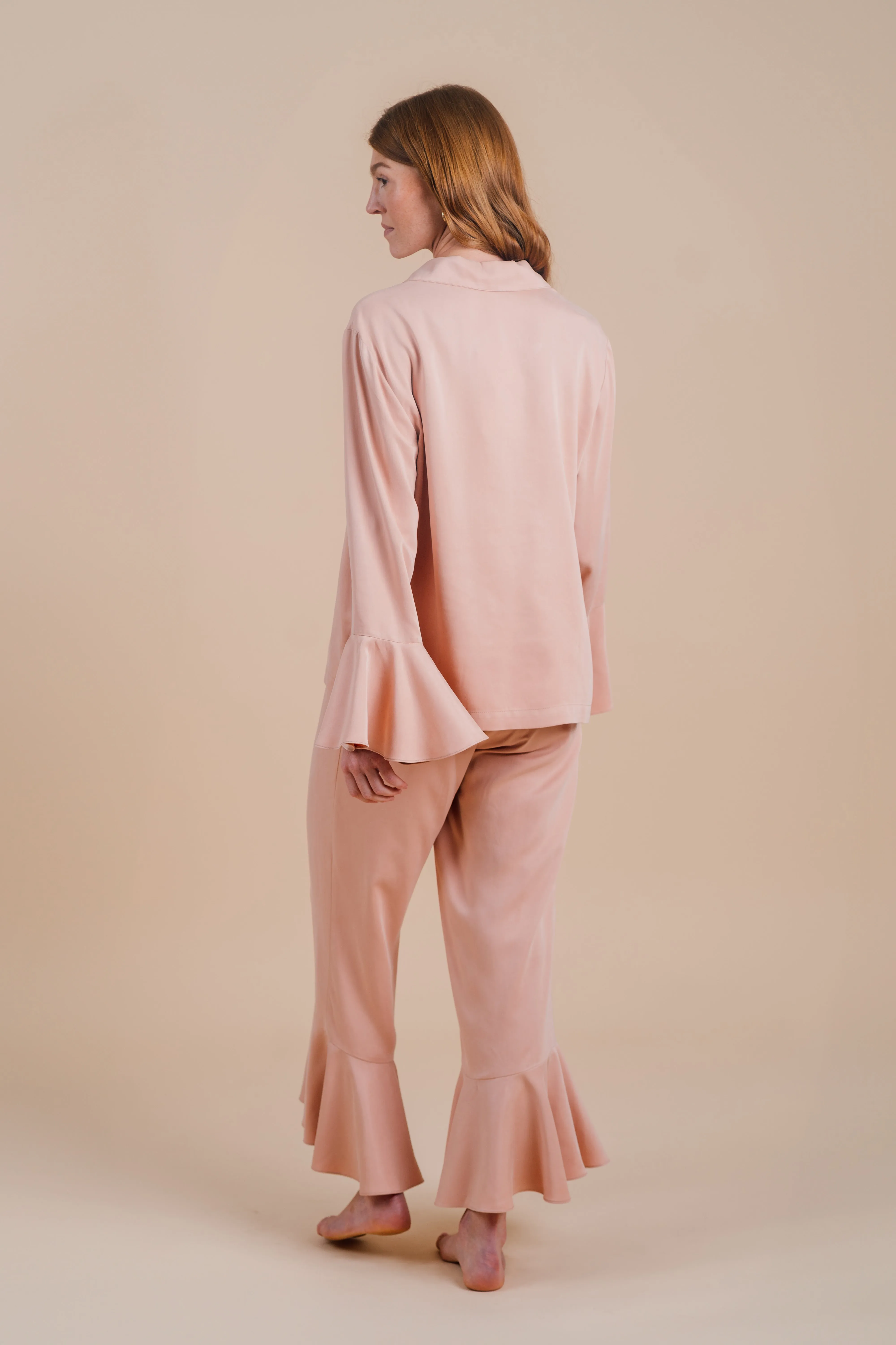 Long Sleeve Ruffle Pant Set - Dusty Sunrise