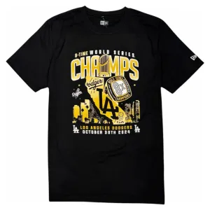 Los Angeles Dodgers 2024 World Series Champions New Era T-Shirt - Black