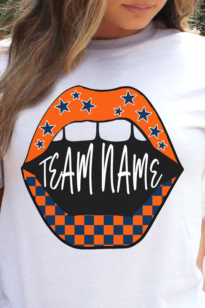 Loud Mouth Football Navy And Orange DryBlend Adult T-Shirt