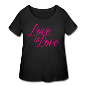 Love Hot Pink Women’s Curvy T-Shirt