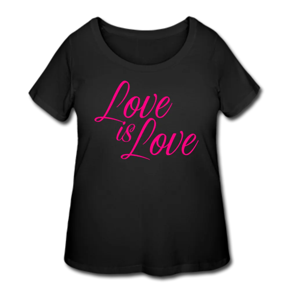 Love Hot Pink Women’s Curvy T-Shirt