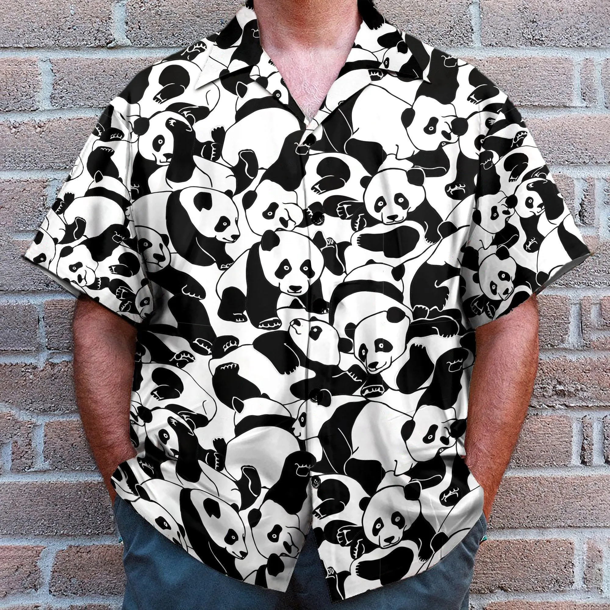 Lovely Panda Funny Button's Up Shirts - Hawaiian Shirt