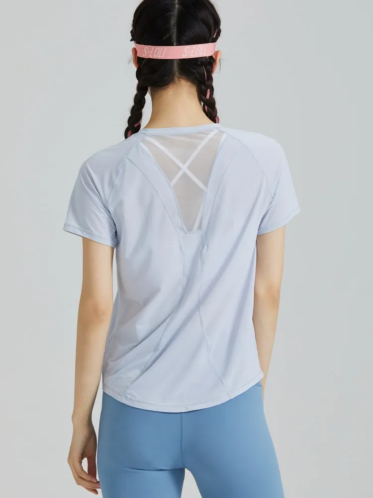 LYCRA® SPORT™素材メッシュ入り　オーロラTシャツ
