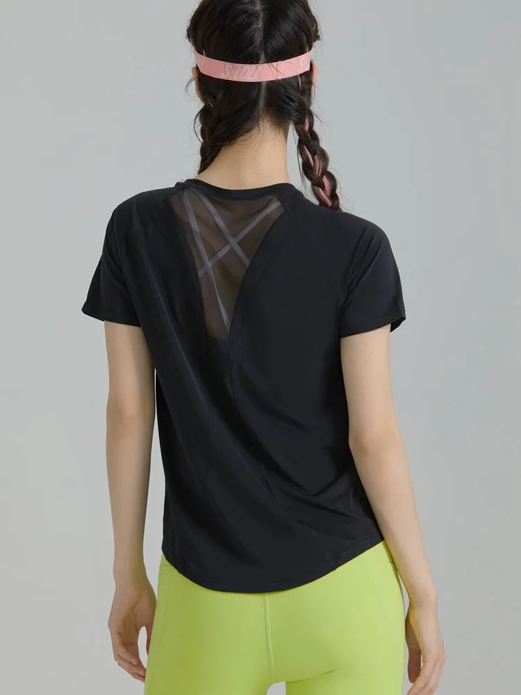 LYCRA® SPORT™素材メッシュ入り　オーロラTシャツ