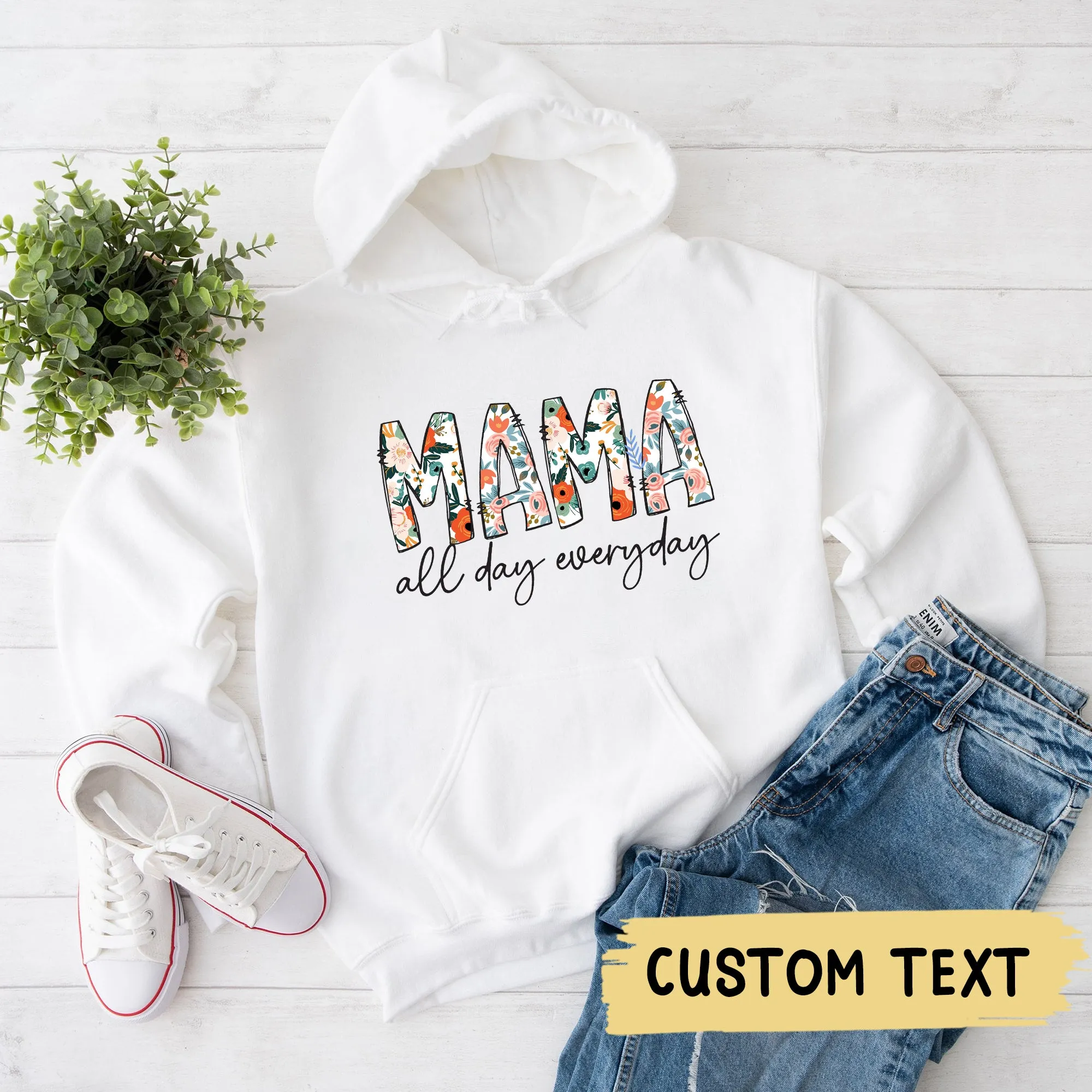 Mama all day everyday Hoodie, floral mama shirt, wildflower mama doodles Crewneck, vintage mama Tees, mama Shirt, all day everyday Shirt, mother's day Gift