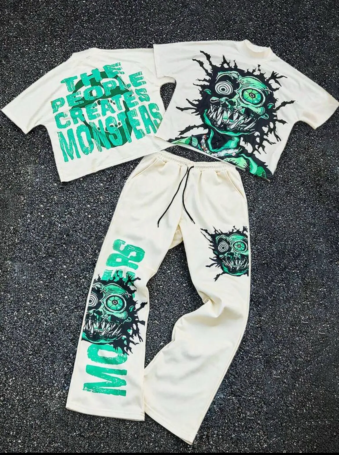 Manfinity EMRG Men's Youth Street INS Green Big Eyed Character