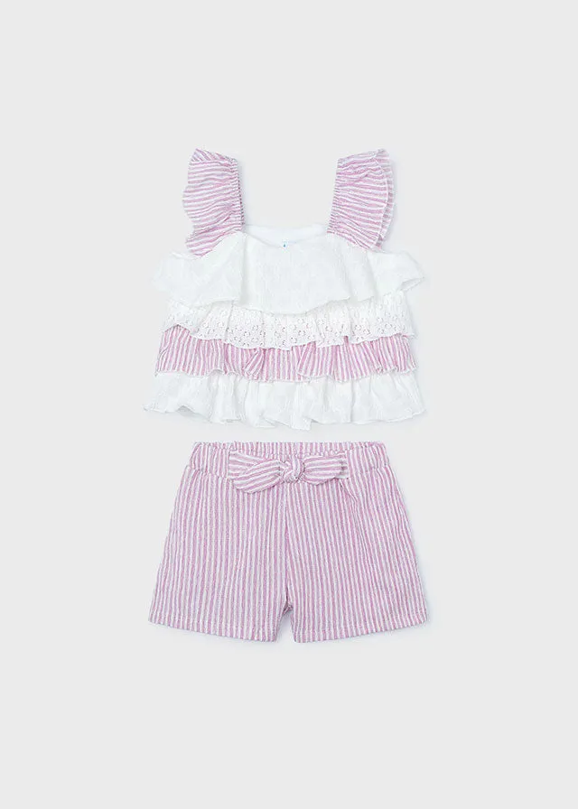 Mayoral 3259 Orchid Shorts Set In Stock Now