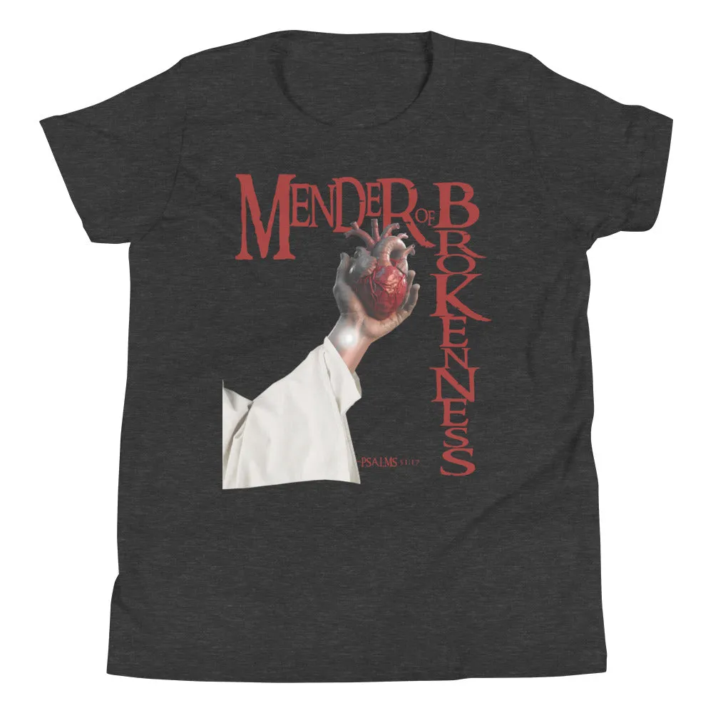 Mender of Brokenness Unisex Youth T-Shirt - Red Text
