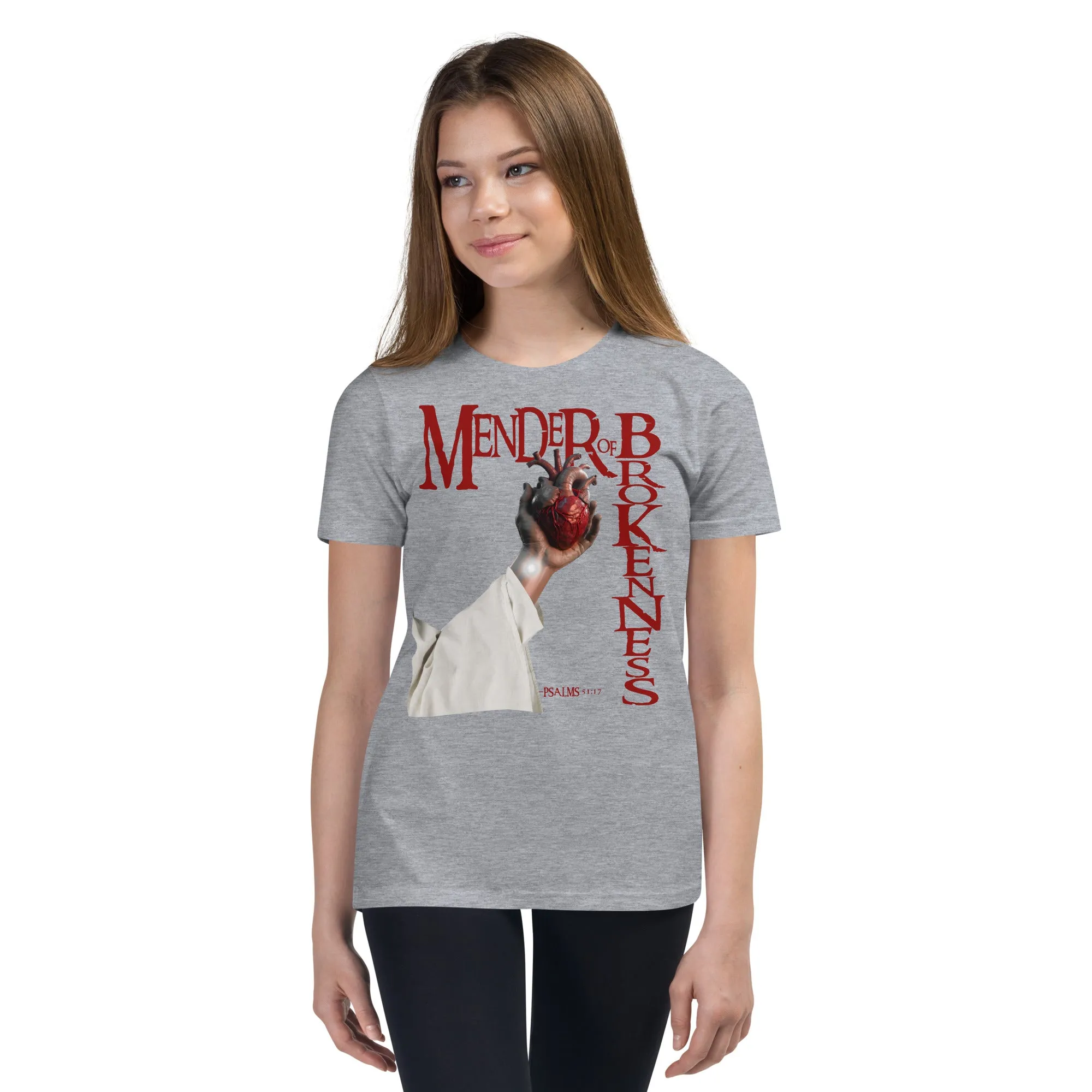Mender of Brokenness Unisex Youth T-Shirt - Red Text