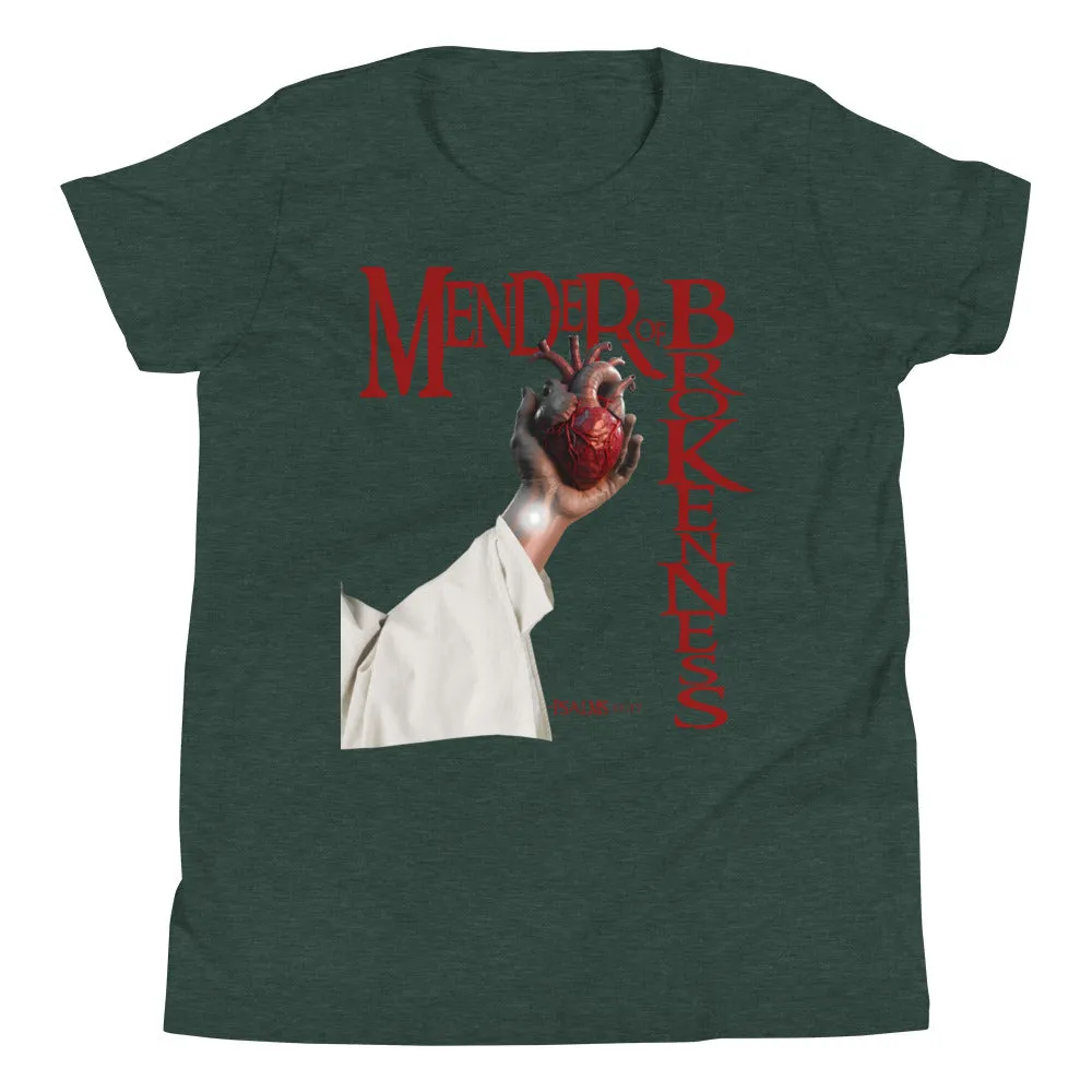 Mender of Brokenness Unisex Youth T-Shirt - Red Text
