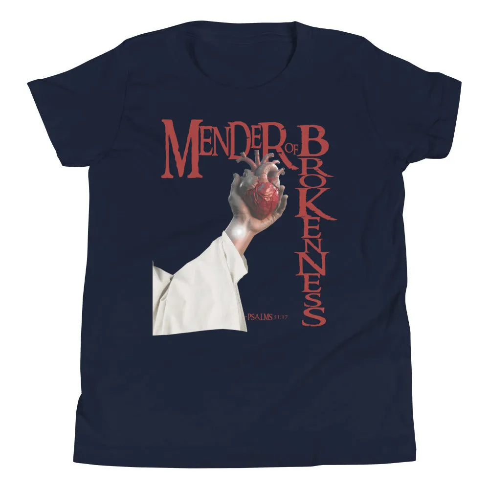 Mender of Brokenness Unisex Youth T-Shirt - Red Text