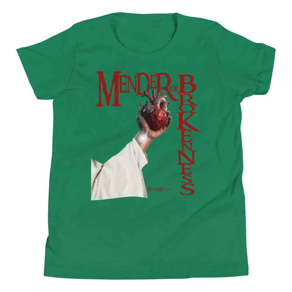 Mender of Brokenness Unisex Youth T-Shirt - Red Text