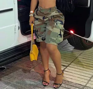 MID WAIST CAMO SHORTS
