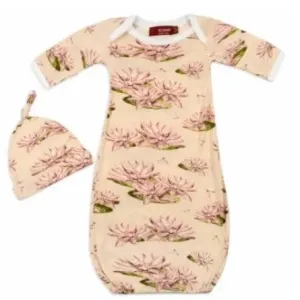 Milkbarn Newborn Gown & Hat Set