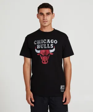 MITCHELL & NESS T-SHIRT DISTRESSED LOGO CHICAGO BULLS