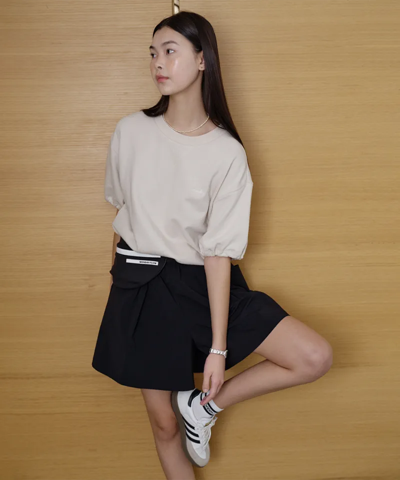 Monday Flow Volume Women's Sleeve Jersey Top - Light Beige