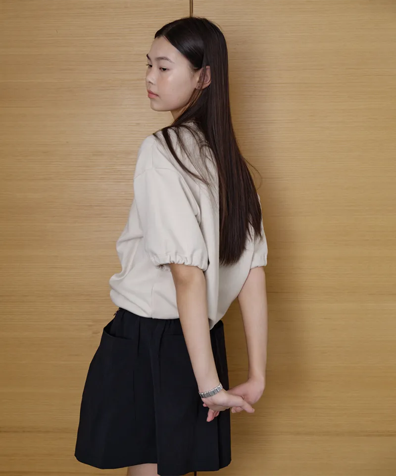 Monday Flow Volume Women's Sleeve Jersey Top - Light Beige