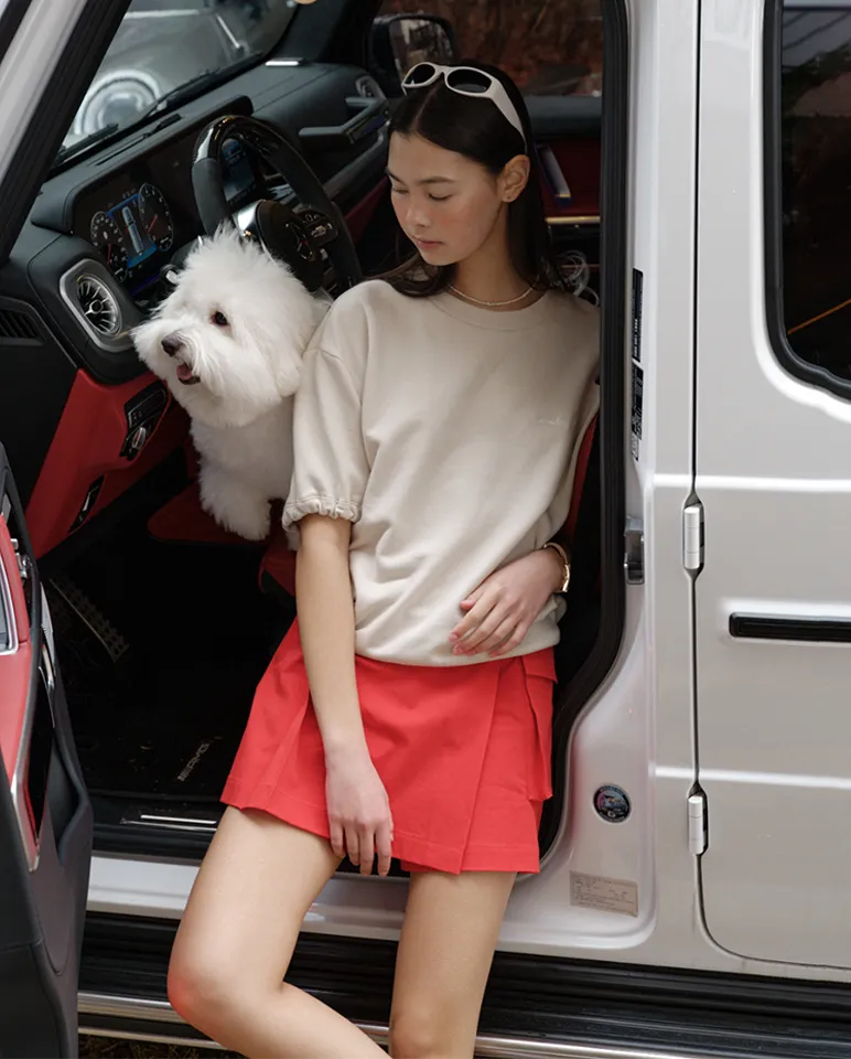 Monday Flow Volume Women's Sleeve Jersey Top - Light Beige