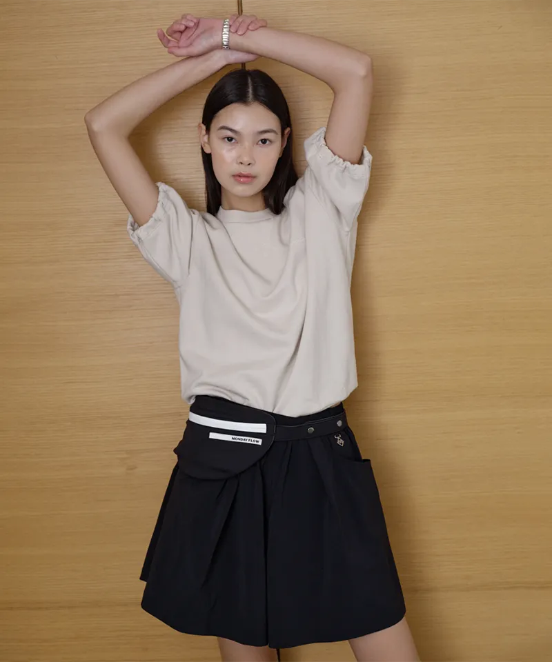 Monday Flow Volume Women's Sleeve Jersey Top - Light Beige