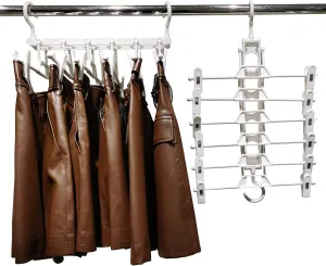 MOONIGHT TIME Plastic Pants Hangers, Skirt Hangers Space Saving, Closet Organizer Storage Hangers for Pants, Skirts, Shorts, Jeans, Black 2 Pack