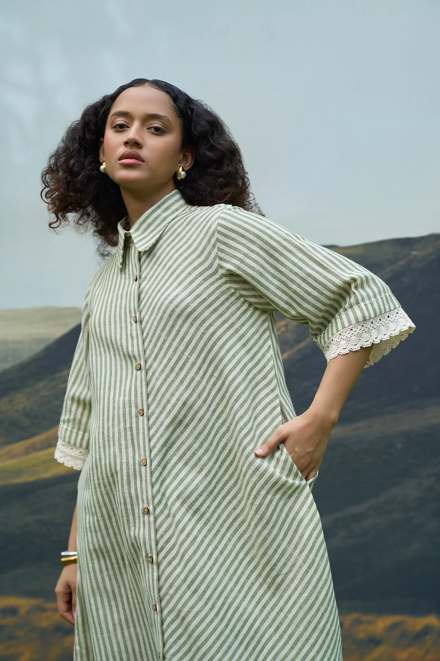 Moss Tent Dress & Pants Set