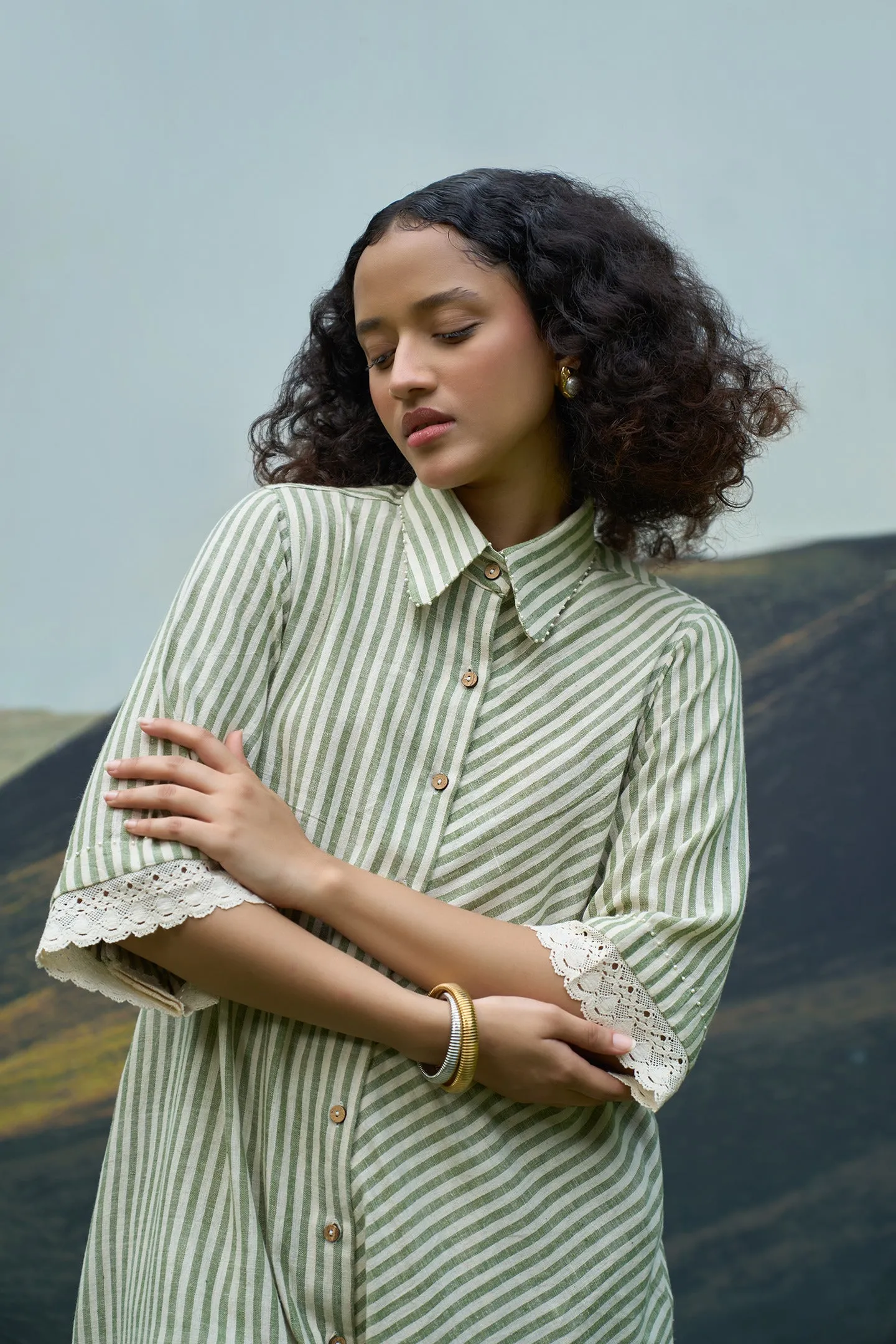Moss Tent Dress & Pants Set