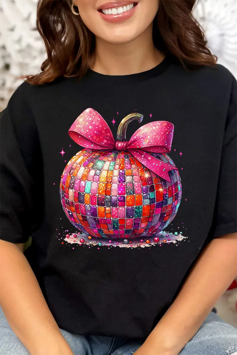 Multi-Color Disco Pumpkin Short Sleeve Relaxed Fit T-Shirt