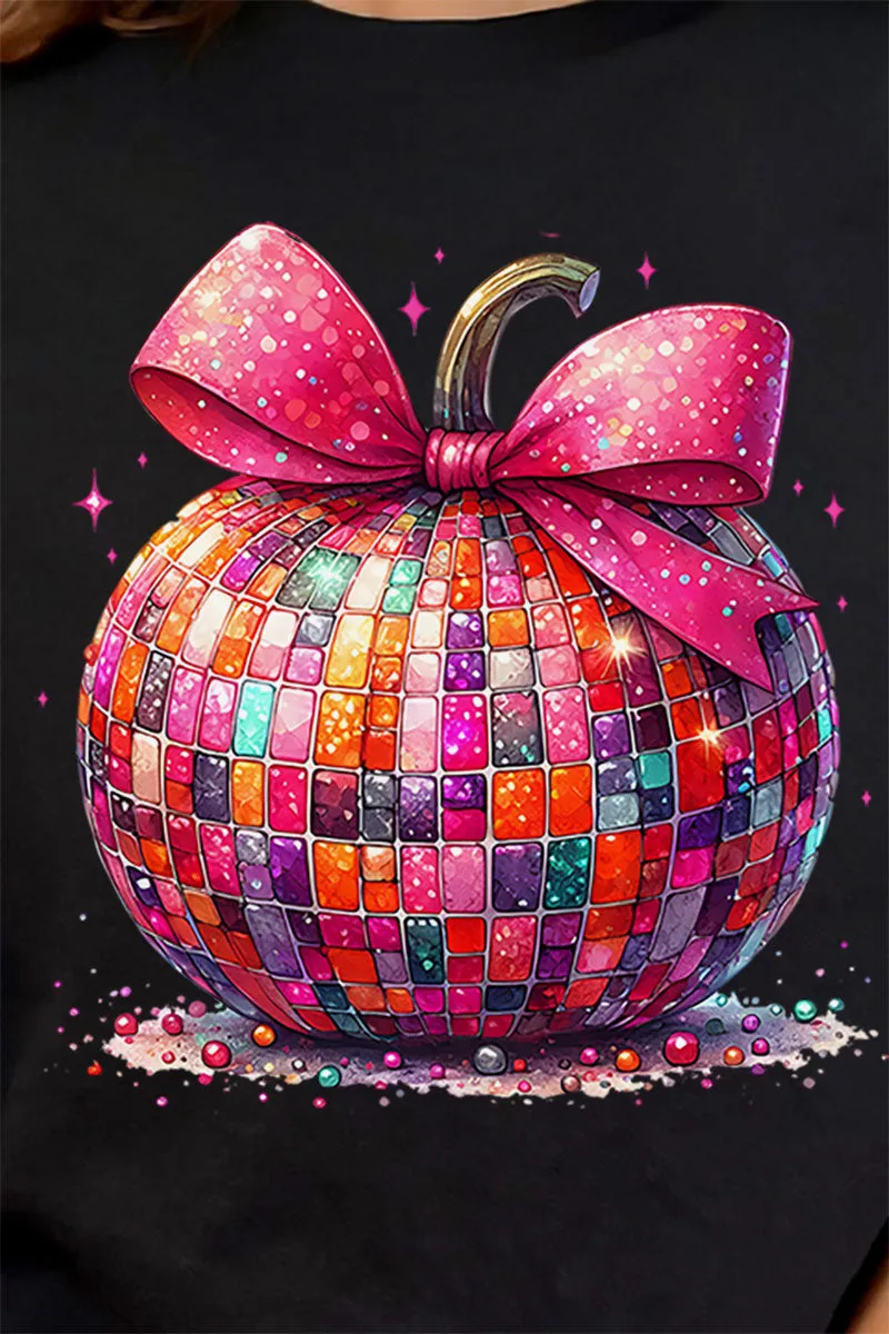Multi-Color Disco Pumpkin Short Sleeve Relaxed Fit T-Shirt