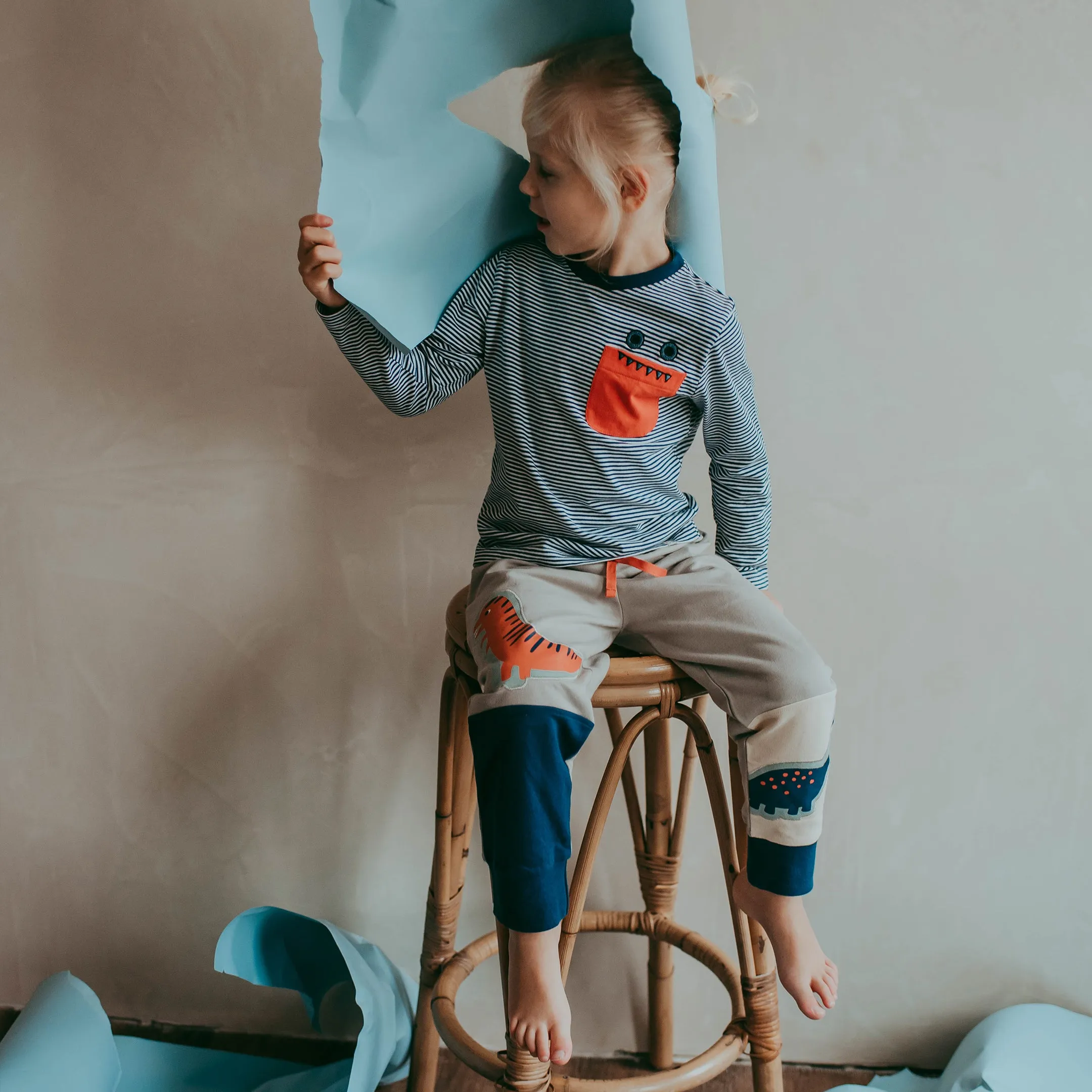 Multicoloured Dinosaur Applique Joggers