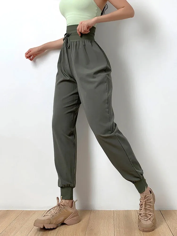 Naked-Feel Loose Fit Workout Joggers - High Waist Elastic Gym Joggers for Women