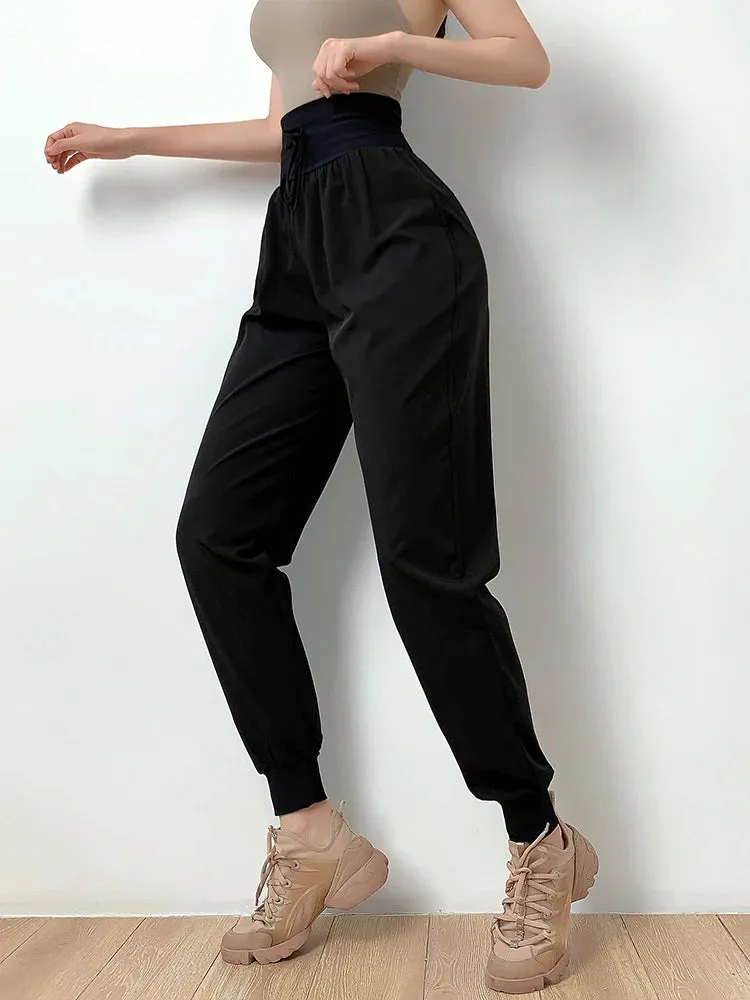 Naked-Feel Loose Fit Workout Joggers - High Waist Elastic Gym Joggers for Women