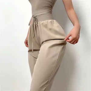 Naked-Feel Loose Fit Workout Joggers - High Waist Elastic Gym Joggers for Women