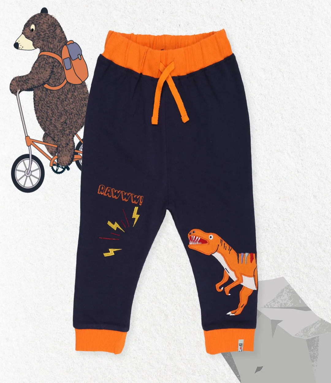 Navy Dinosaur Applique Joggers