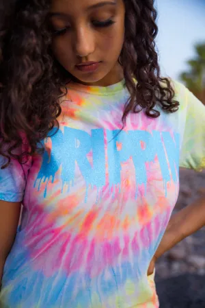 Neon Blue Glitter Drippin | Neon Burst Tee
