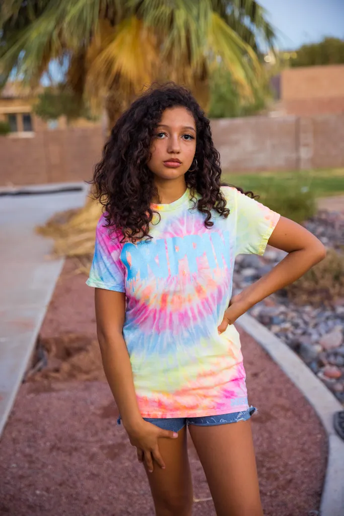 Neon Blue Glitter Drippin | Neon Burst Tee