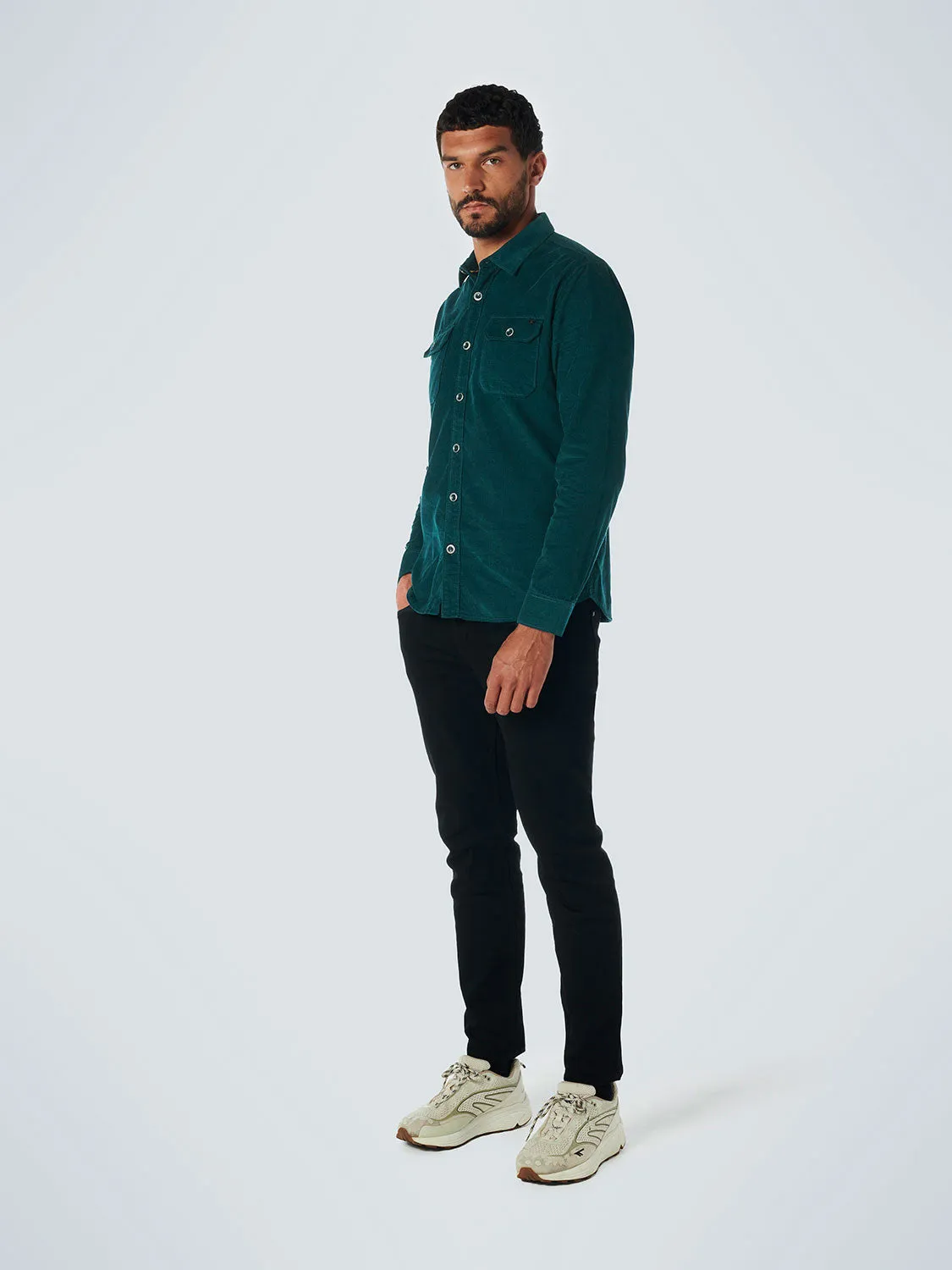 NO EXCESS SOLID CORDUROY 2 POCKET L/S SHIRT 21430837SN